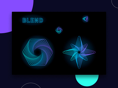 Blend abstraction 3d abstract abstract design black blend blue design geometry illustration minimal rotation shapes ui vector violet web