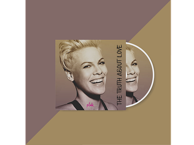 The truth about love - P!nk cd cover cd design cd packaging colorful colors communication design dribbble dribbble shot dribbbleweeklywarmup gradient graphic p!nk pink warmup weekly