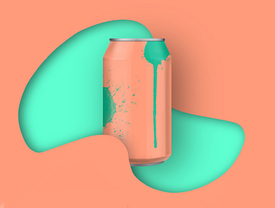 Hand drawn drink can mock up. branding design illustration logo procreate