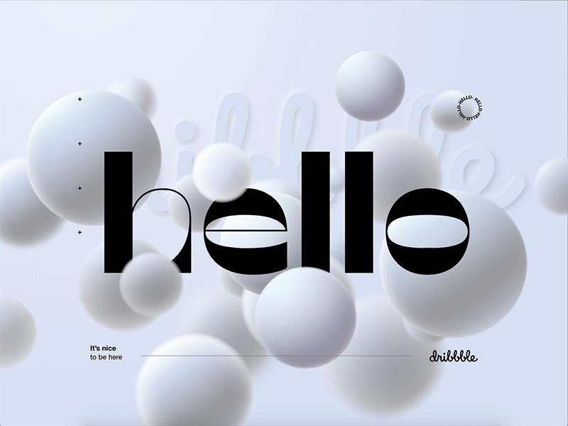 It's nice to be here 3d animated type animated typography animation clean clear design font gif hello lettering light motion shot soft type typeface typography welcome welcome shot
