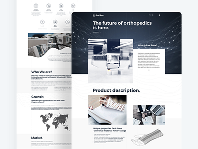 Website design for a local startup from the orthopedic industry 3d print concept desktop design healthcare homepage innovation orthopedic page layout startup ui ui ux ux web design website