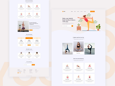 YGO - YOGA Landing Page Design branding design fitness illustration landing page minimal ui design ui ux design unique yoga yoga landing page yoga pose