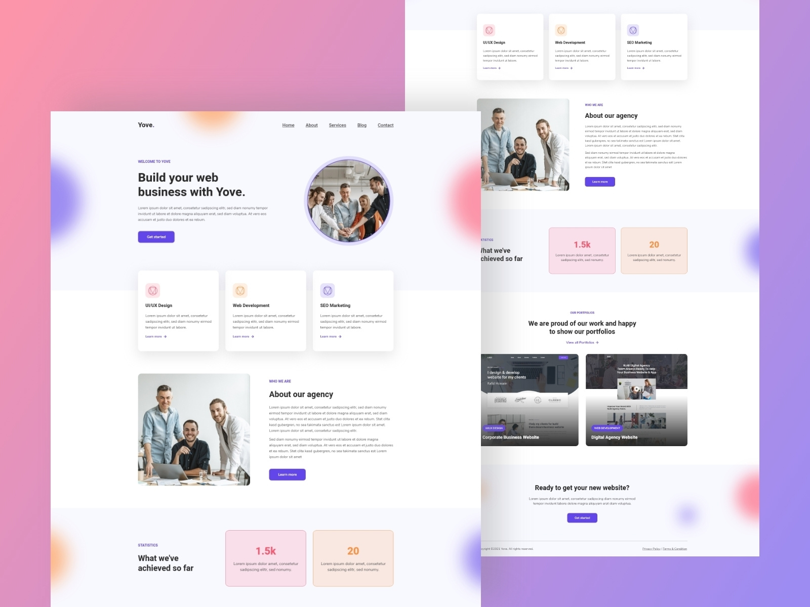 Yove Agency Landing Page Design by Rafid Hossain on Dribbble