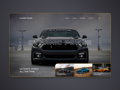 Dynamic Power - Car Hero Header Design branding cars design header hero hero banner hero header hero image hero section ui ui design unique ux vehicle