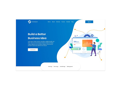 UI landing page design landing page ui design unique vector