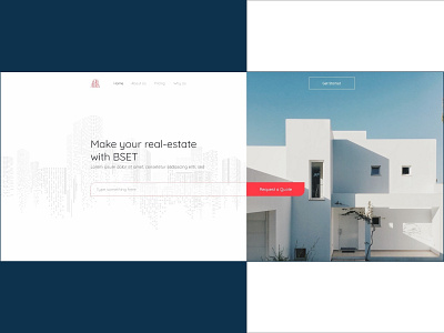 BSET - Real Estate Landing page design design landing page ui design unique vector