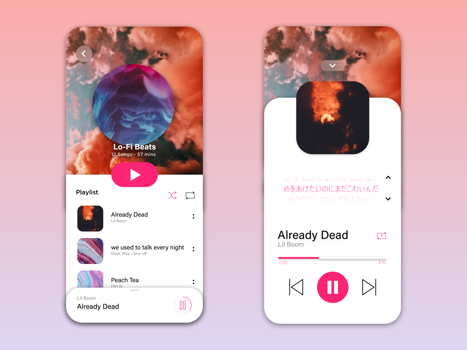 Aesthetic Music Player by Alessio Della Santa on Dribbble