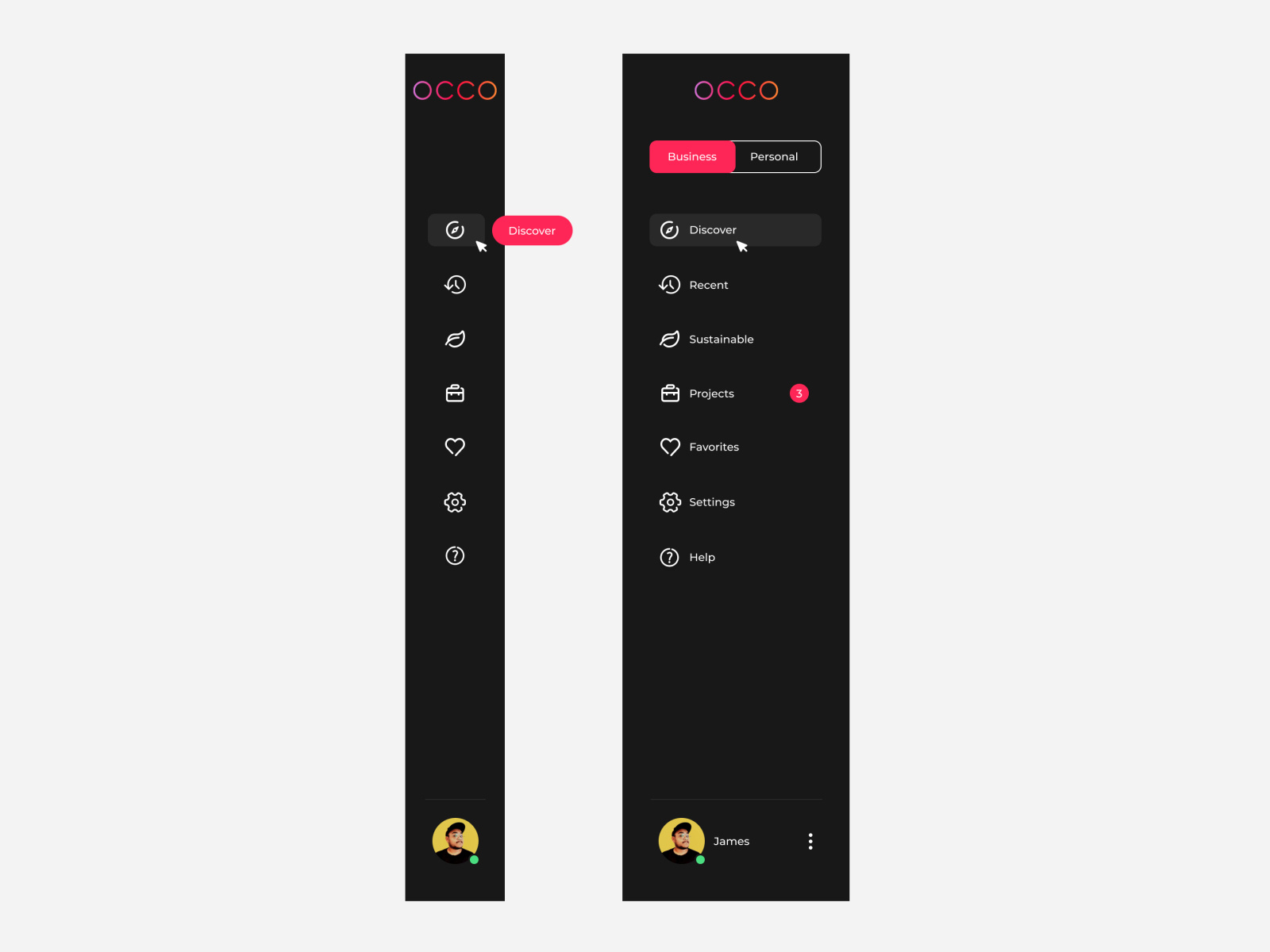 Sidebar design by Gisela O on Dribbble