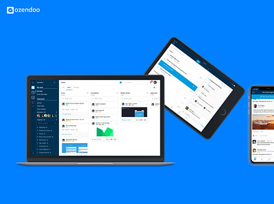 Application Azendoo - Devices agile app desktop app devices front end kanban mobile app mobile app design mobile design responsive design tablet tasks team task teamwork ui user experience ux user interface web workspace