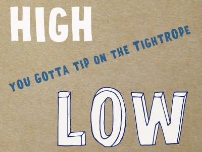 Tightrope 3d font hand drawn