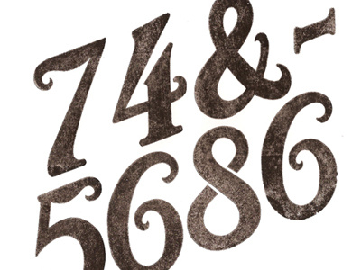 Woodtype Numbers font letterpress type wood