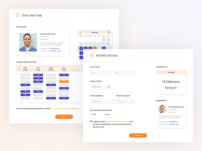 Form to book a dentist appointment 2 appointment appointment booking contact form design form form design ui uidesign web webdesign