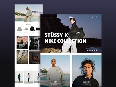 Stüssy — e-commerce website redesign branding e commerce ecommerce online shop online store redeem shop ui ux uxui web web desing website