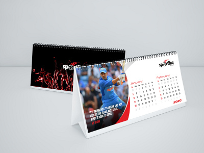 Calendar Design 2020calendar branding business calendar design desktop red shop sports typography