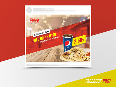 Post Design for Facebook branding design facebook ad food offer post red socail media typography