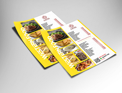 Menu Card Design business design food shop typography western food yellow