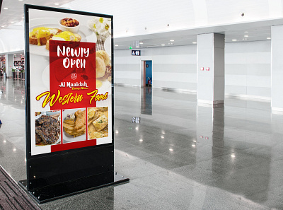 Indoor Banner Design branding business food red restaurant shop