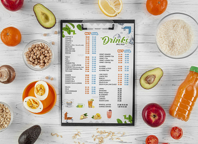 Drinks Menu Card Design branding business cool and hot design drinks food restaurant shop summer typography