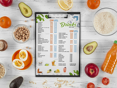 Drinks Menu Card Design