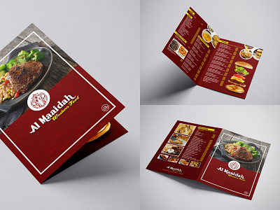 Food Menu Card for Al Maaidah branding business food menu card menu design red restaurant shop typography western food