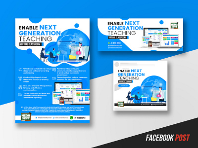 Social Media Post for Nedusoft branding business education online post design product social media design software virtual class