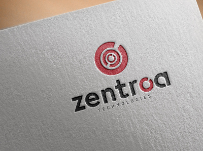 Zentroa Technology Logo branding business center design hub illustration logo professional red technology