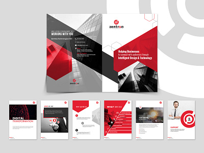 Company Profile branding brochure design business design profile design red and black