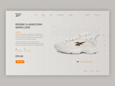 Reebok Sneakers design ecommerce fashion reebok shoe shop sneakers sport ui ux webdesign website webstore