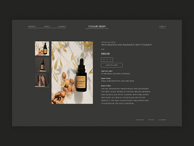 Single Product Page beauty product cosmetics ecommerce face serum natural cosmetics product shop single single page store ui ux webdesign webshop