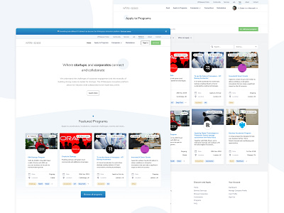 The Whitespace Innovation Hub Desktop Screens app application blue flat gradient green grid homepage list minmal responsive table ui uiux web design website