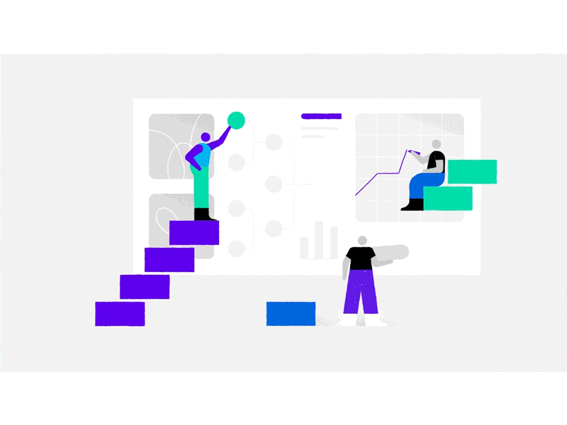 X M 2d animation artwork character design gif illustration loop motion stairs vector
