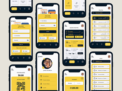 Public Transport App Concept app application color concept design dribbble log in mobile portfolio public redesign sign in sign up ticket transport uiux web webdesign