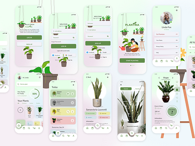 Plant Care App app application care clean color concept design dribbble mobile plant plantcare planting product design shots ui uxui web