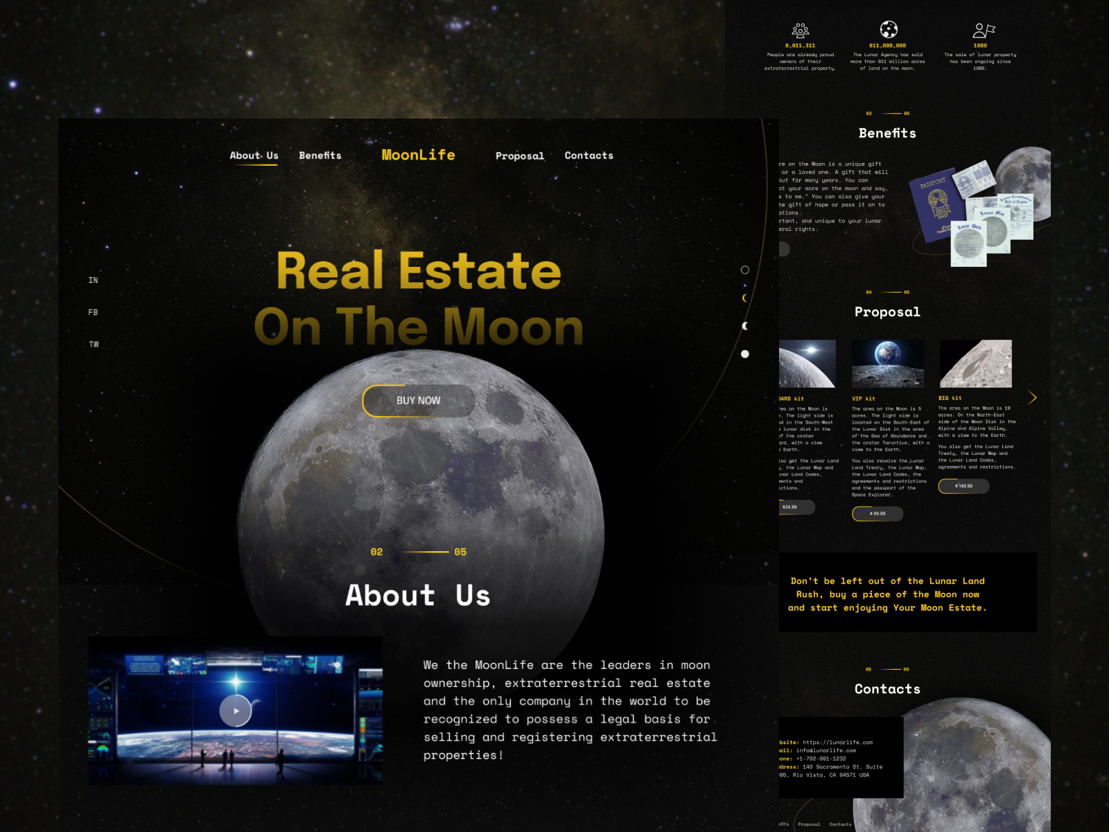 Landing Page Real Estate On The Moon Concept by Daria Volokha on Dribbble
