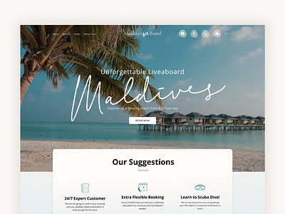 Maldives on Board- Landing Page clean color design dribbble landing page main page portfolio tourism travel ui ui design ux design vacation web webdesign weekend workation