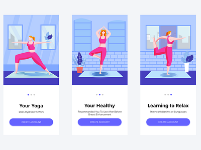 Yoga App Intro app design illustration illustrator typography ui ux vector