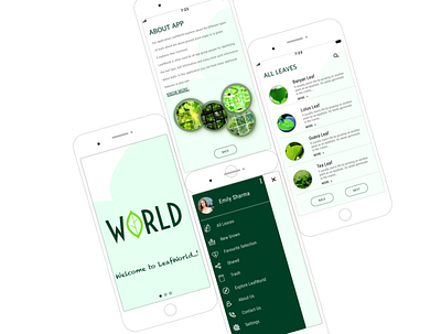 LeafWorld app design icon illustration logo typography ui vector