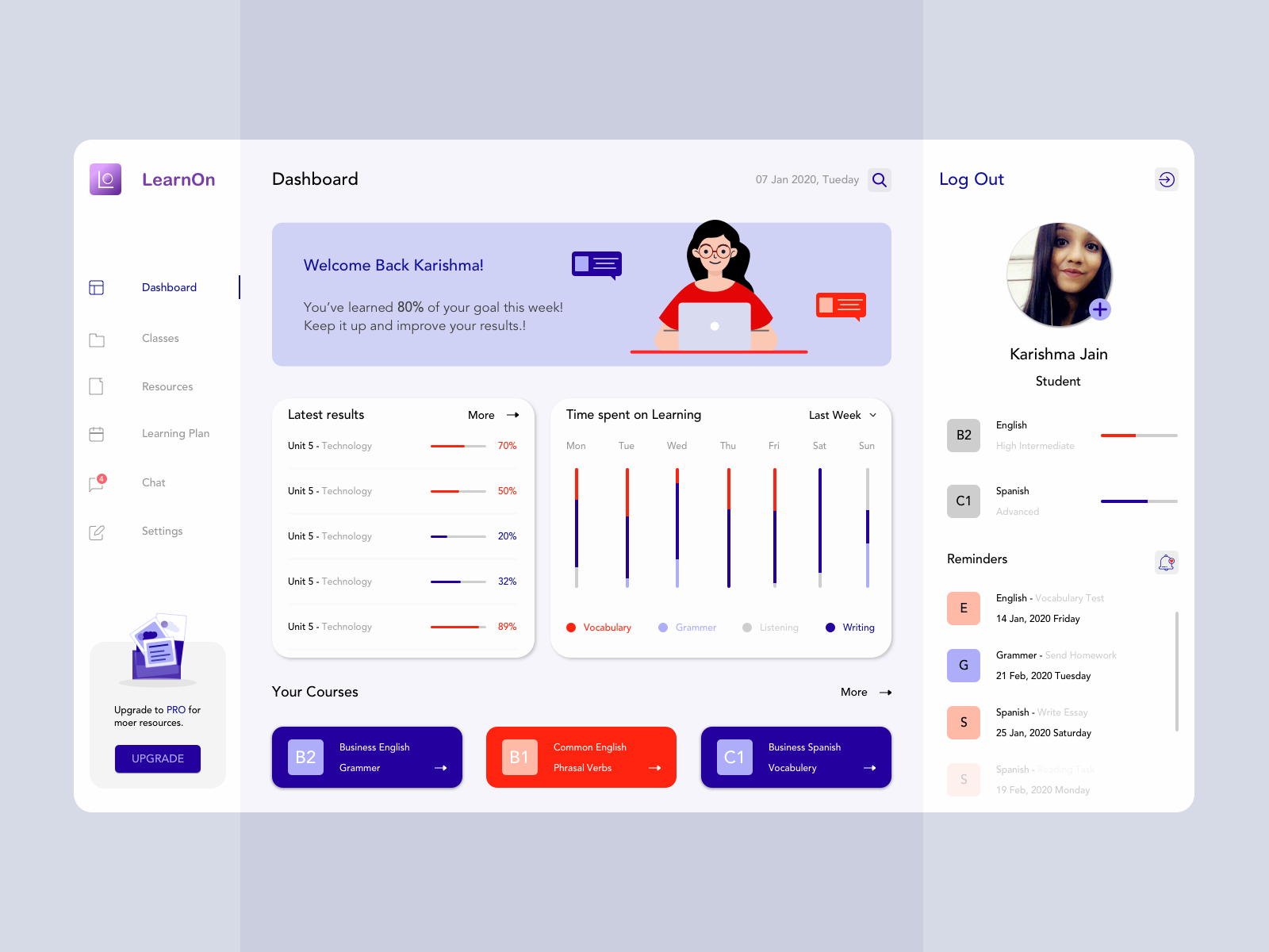 Course Information by palak sharda on Dribbble