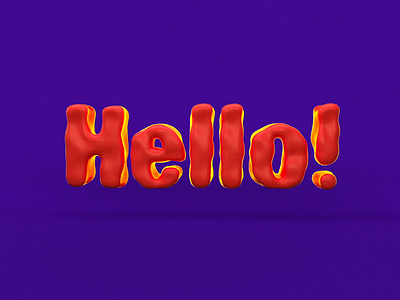 Hello! 3d animation clay render cute font