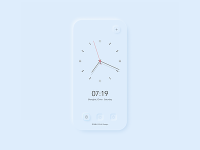 Neumorphism UI alarm app clean clock minimalist neumorphism phone time ui