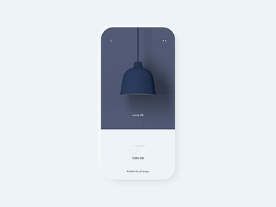 Neumorphism UI 3d blue clean lamp light mobile neumorphism phone simple smar home white