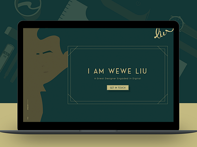 Wewe LIU - Personal Website dark designer flat graphic green illustration retro scroll simple webdesign
