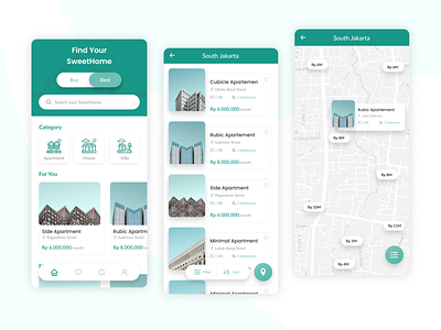 Find your SweetHome App apartment buy design house mobile app rent search ui uidesign uiux ux