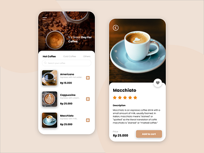 Coffee Shop Mobile App coffee design mobile app ui uidesign uiux ux uxdesign