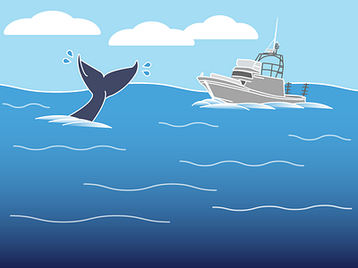 Whale Watching boat graphics illustration sea tours vector whale whale watching