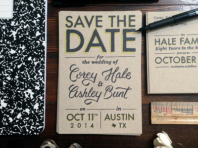 Save the Date austin brush craft date hand lettering savethedate texas tx type typograhpy wedding