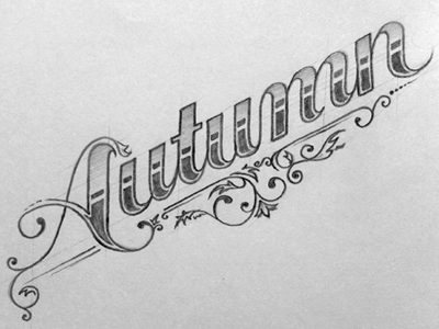 Autumn autumn fall paper pencil script