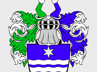 Harbou Crest - Complete crest family floral helmet heraldry shield traditional vector