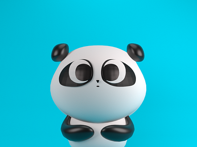 Panda 3D Model 3d 3dart 3ddesign 3dmodel 3dmodelling 3drender c4d cinema4d design motiondesignschool panda3d render