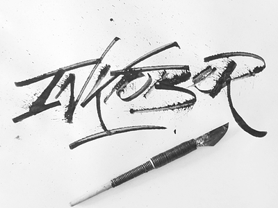 Inktober black calligraphy challenge colapen handmade handwriting ink letters script type typeispower